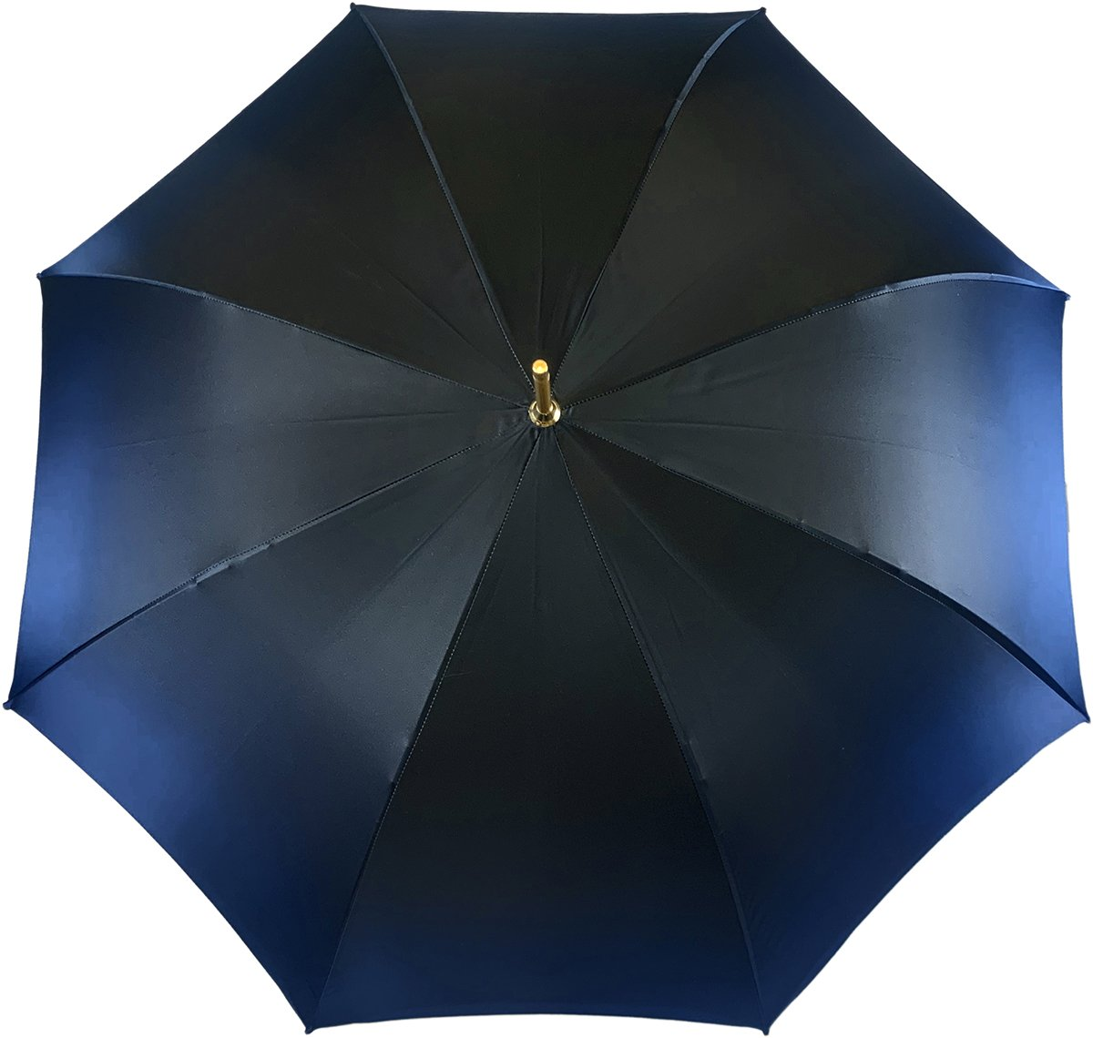 Handcrafted Luxury Umbrella – Italian Satin Double Canopy Rain Umbrella with Blue Swarovski Crystals