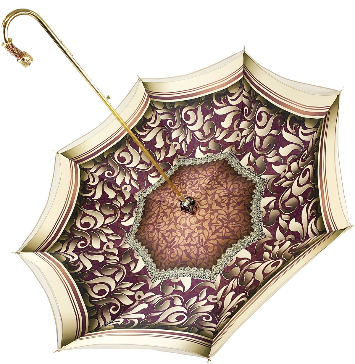 Handmade Cream Umbrella – Luxury Rain Accessory With Automatic Opening & UV Protection