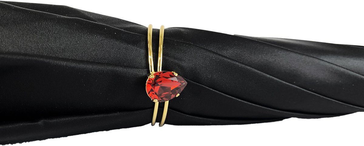 Giraffe Print Umbrella – Handmade Italian Design | Black Satin Canopy, 24K Gold Handle