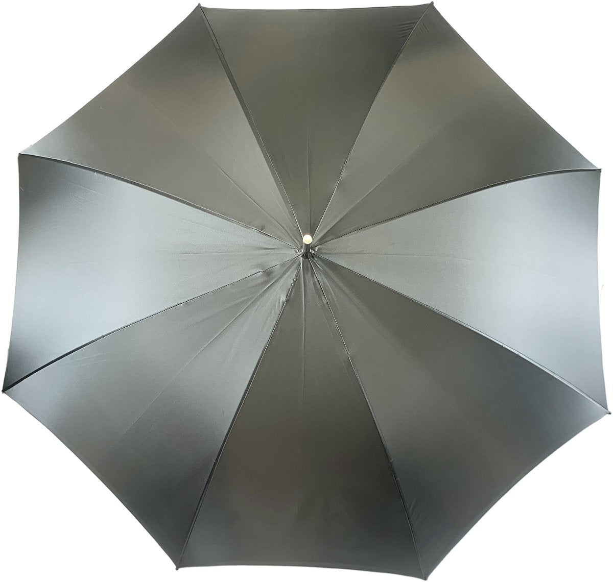 Luxury Grey Umbrella – Designer Ombre Satin Canopy with Floral Print & Swarovski Handle