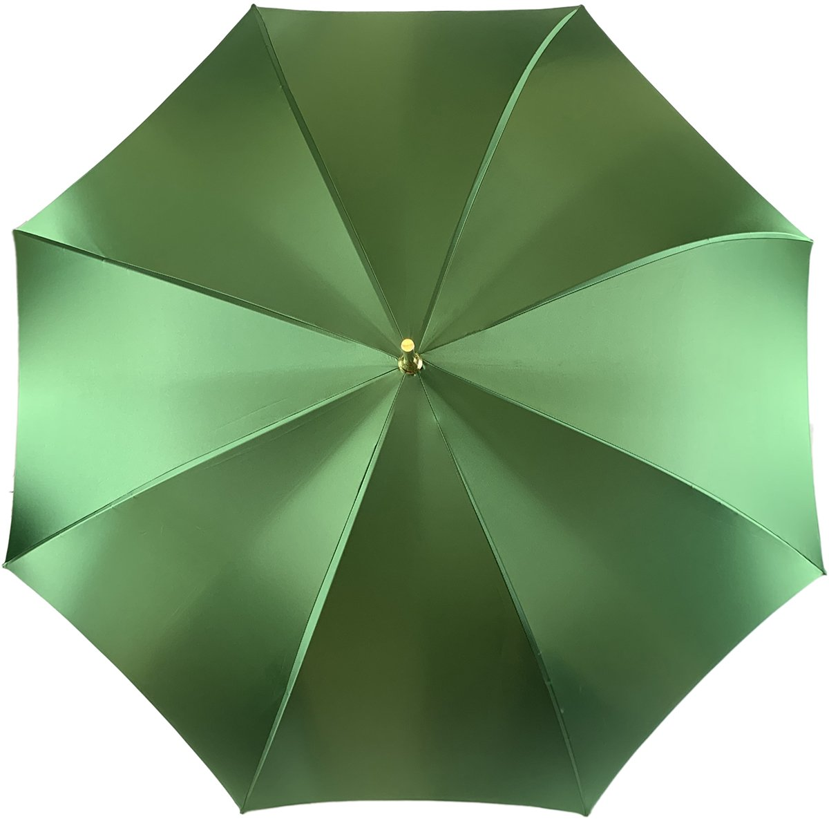 Elegant Green Umbrella – Handcrafted Italian Rain Gear with Gold Handle & UV Protection