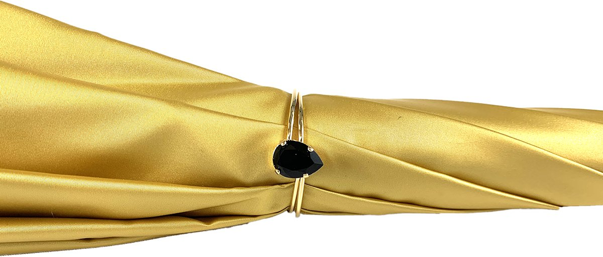 Yellow Gold Umbrella – Double Canopy Handmade Italian Satin Luxury Rain Gear