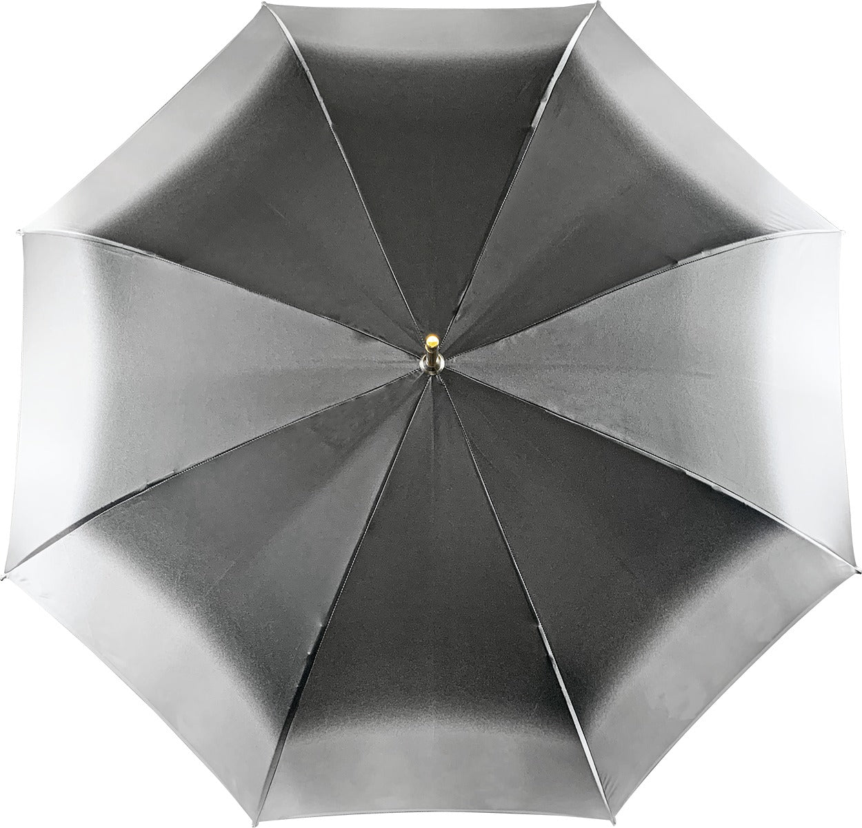 Grey Umbrella – Luxury Italian Handcrafted Satin Rain Umbrella with Anemone Design