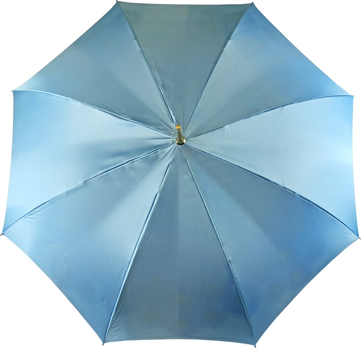 Blue Peacock Umbrella – Handmade Satin Luxury Rain Accessory With 24K Gold Handle