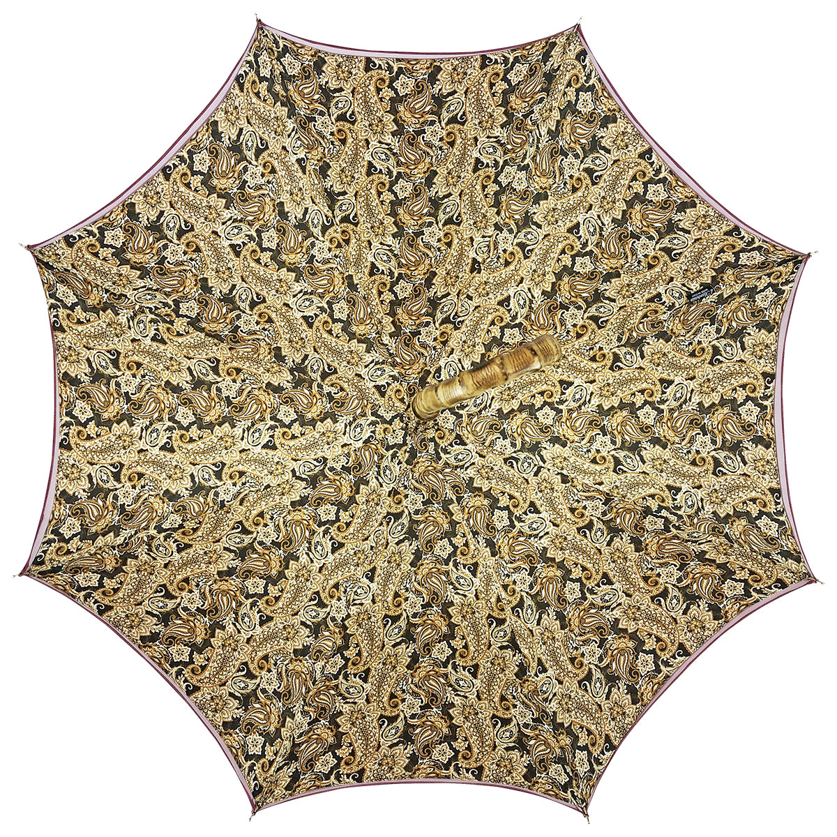 Handmade Italian Umbrella – Classic Burgundy Satin With Bamboo Handle & Automatic Open