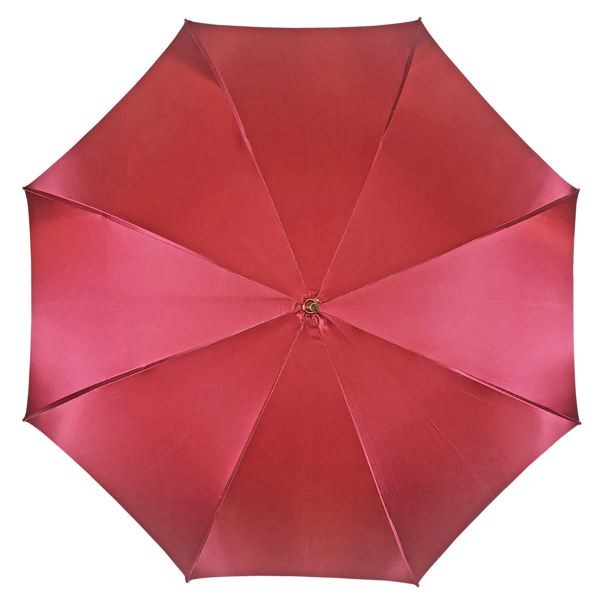 Handmade Italian Umbrella – Classic Burgundy Satin With Bamboo Handle & Automatic Open