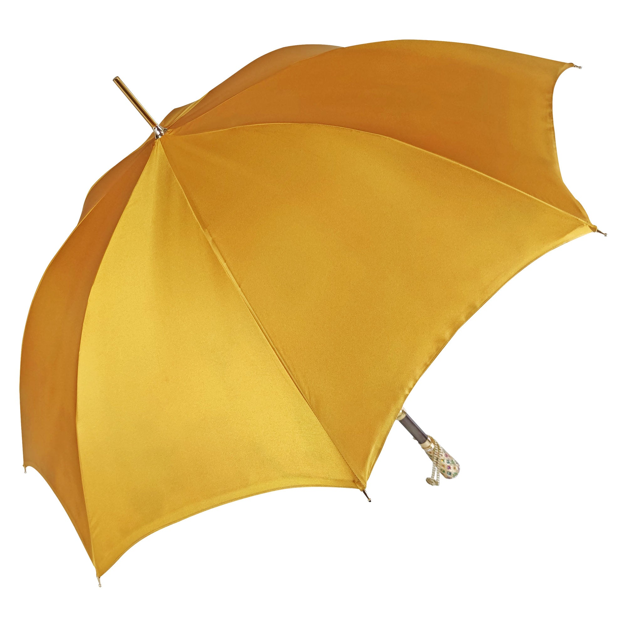 Luxury Italian Umbrella – Hand-Painted 24K Gold Handle | Satin Canopy