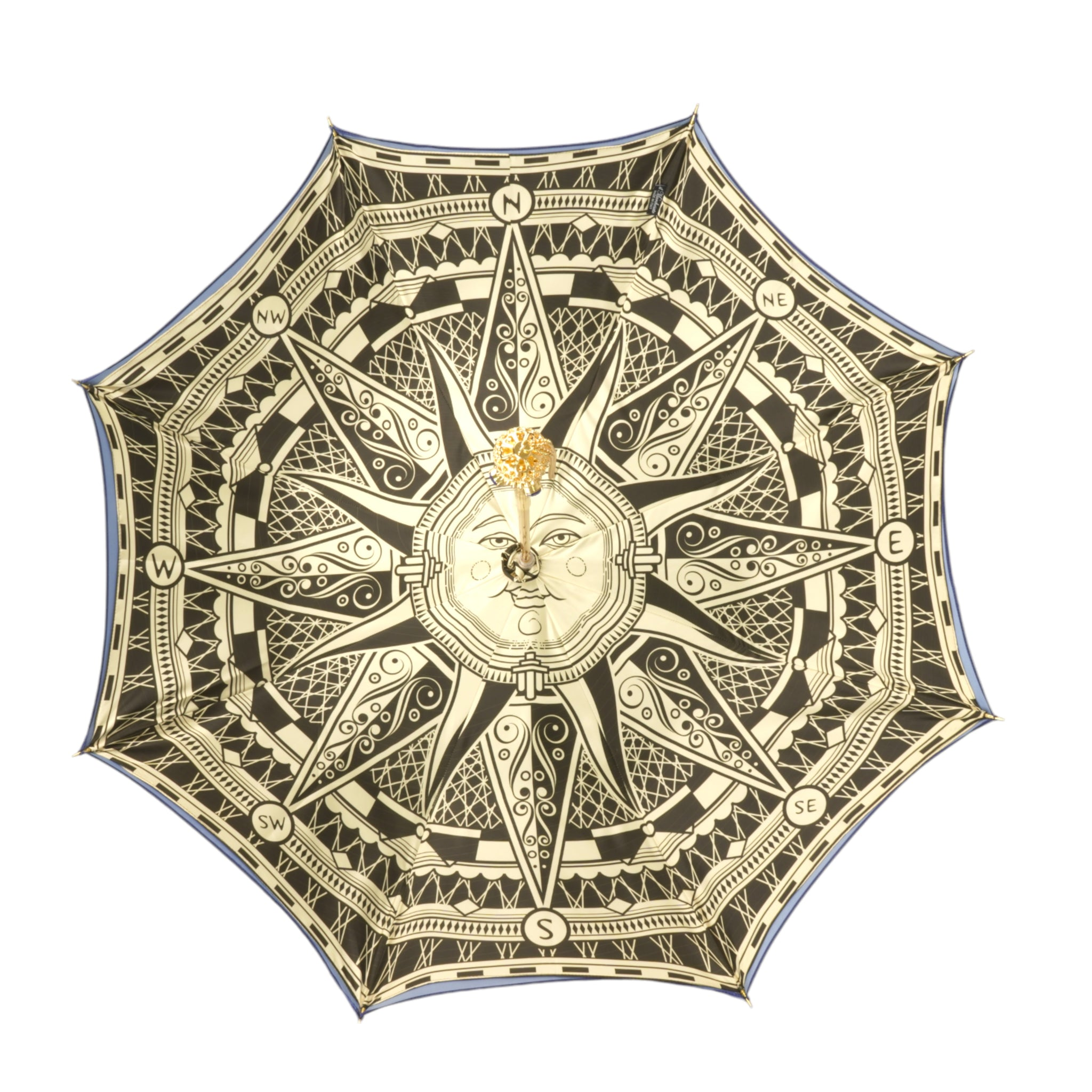 Handmade Luxury Umbrella – Gold Plated Handle, Automatic Opening, Satin Fabric