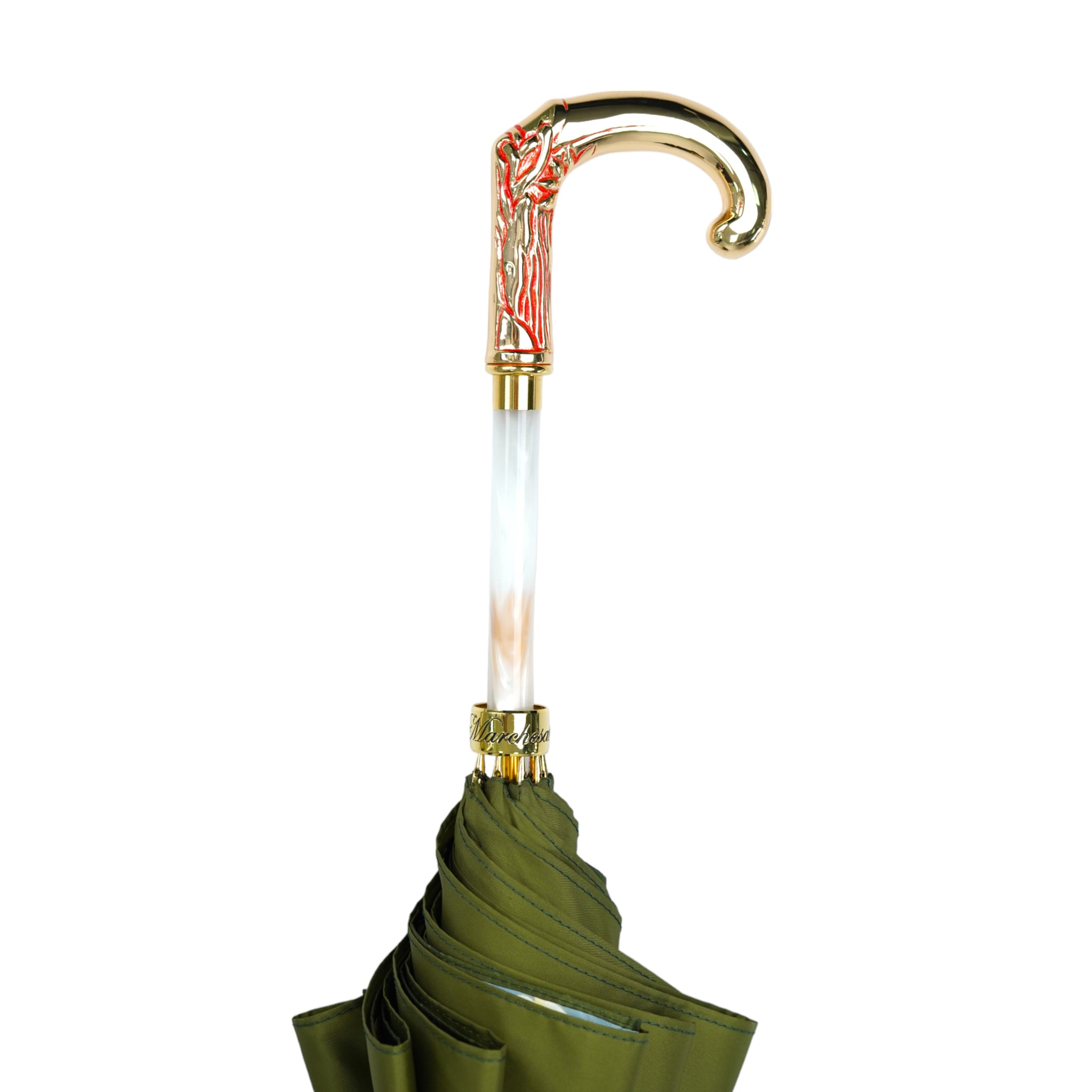 Hot Air Balloon Umbrella – Luxury Satin Canopy, Gold-Plated Handle, Automatic Opening