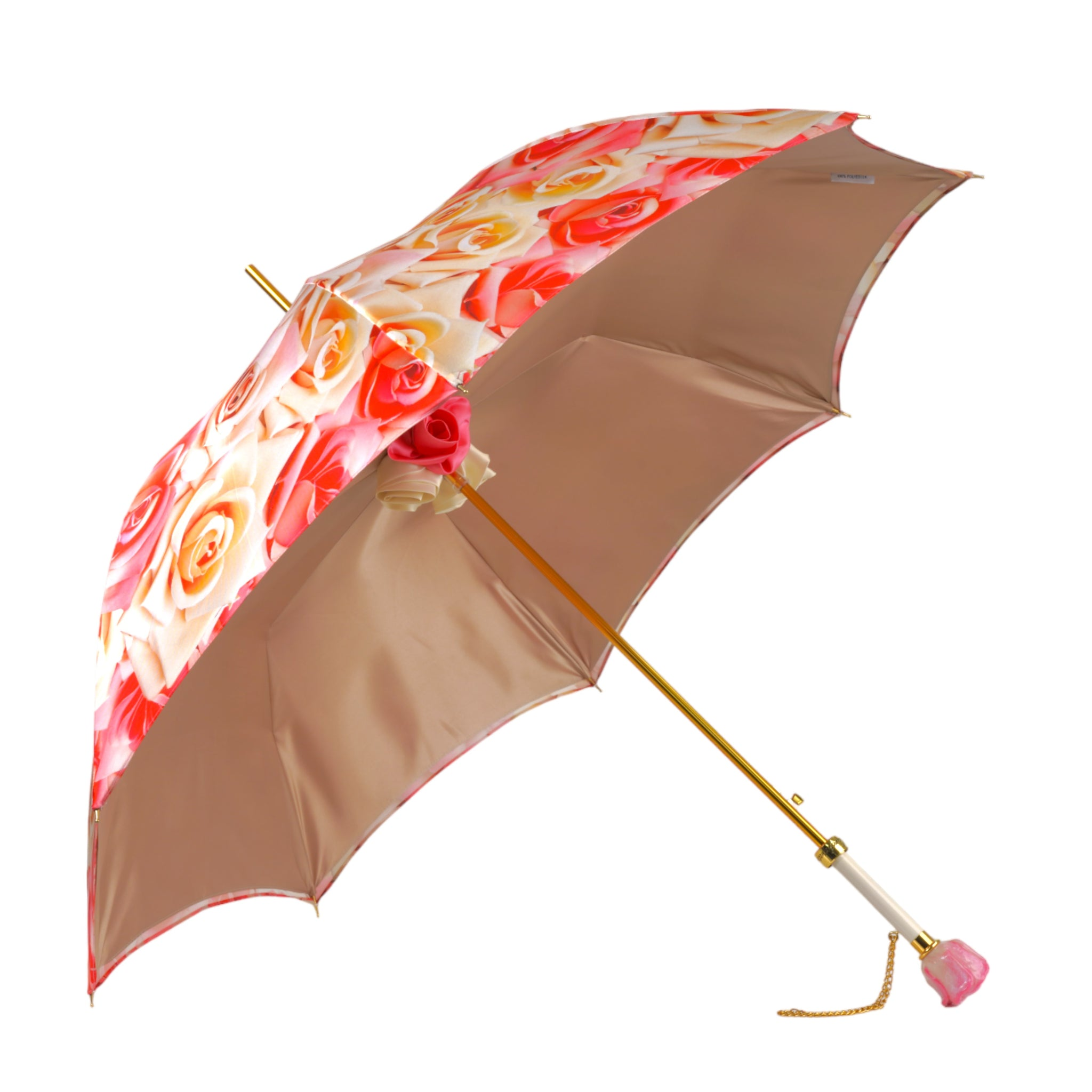Premium Craft Umbrella – Elegant Women's Rain Umbrella with Hand-Painted Rose Handle