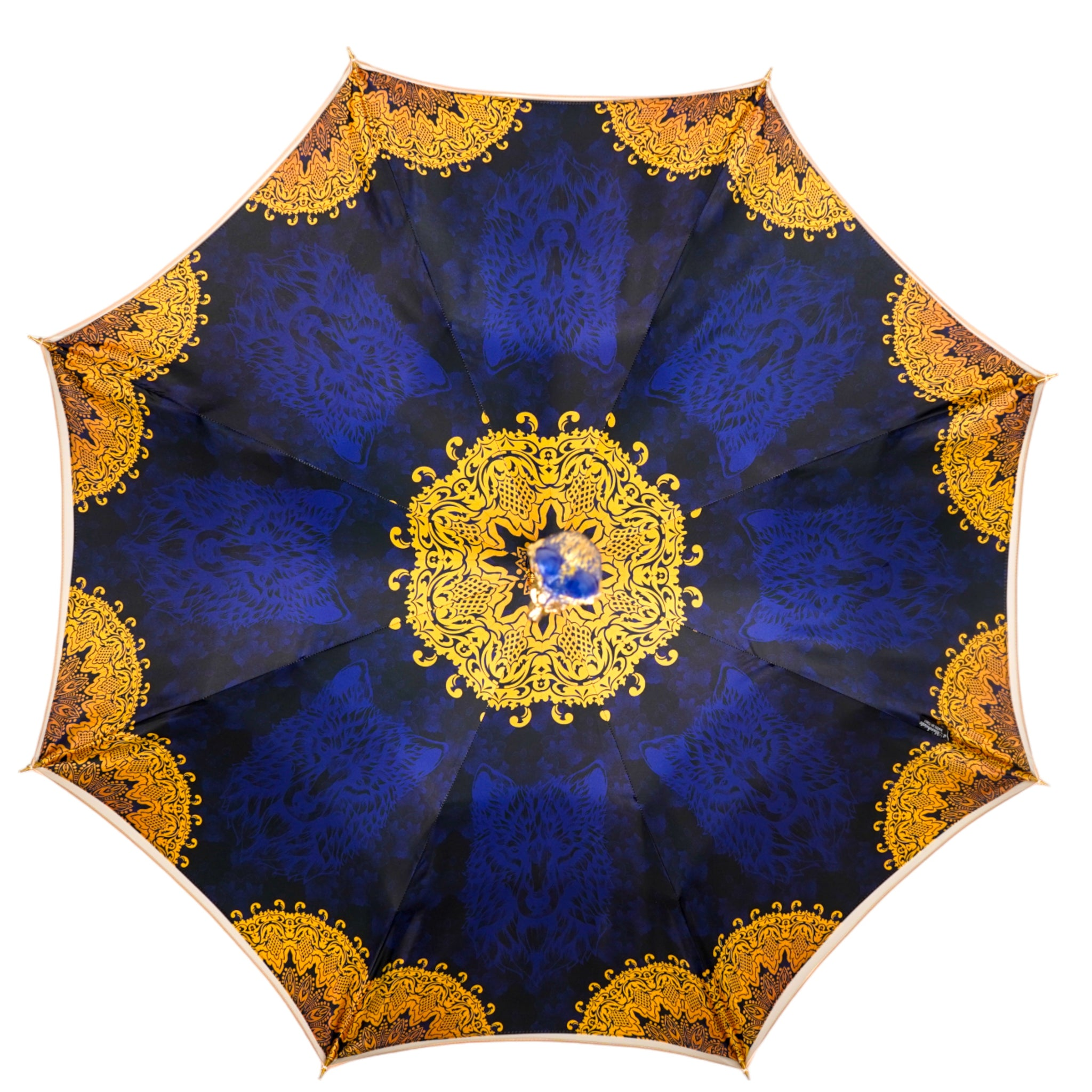 Luxury Hand-Painted Umbrella – Women's Rain Umbrella with 24K Gold Plated Handle
