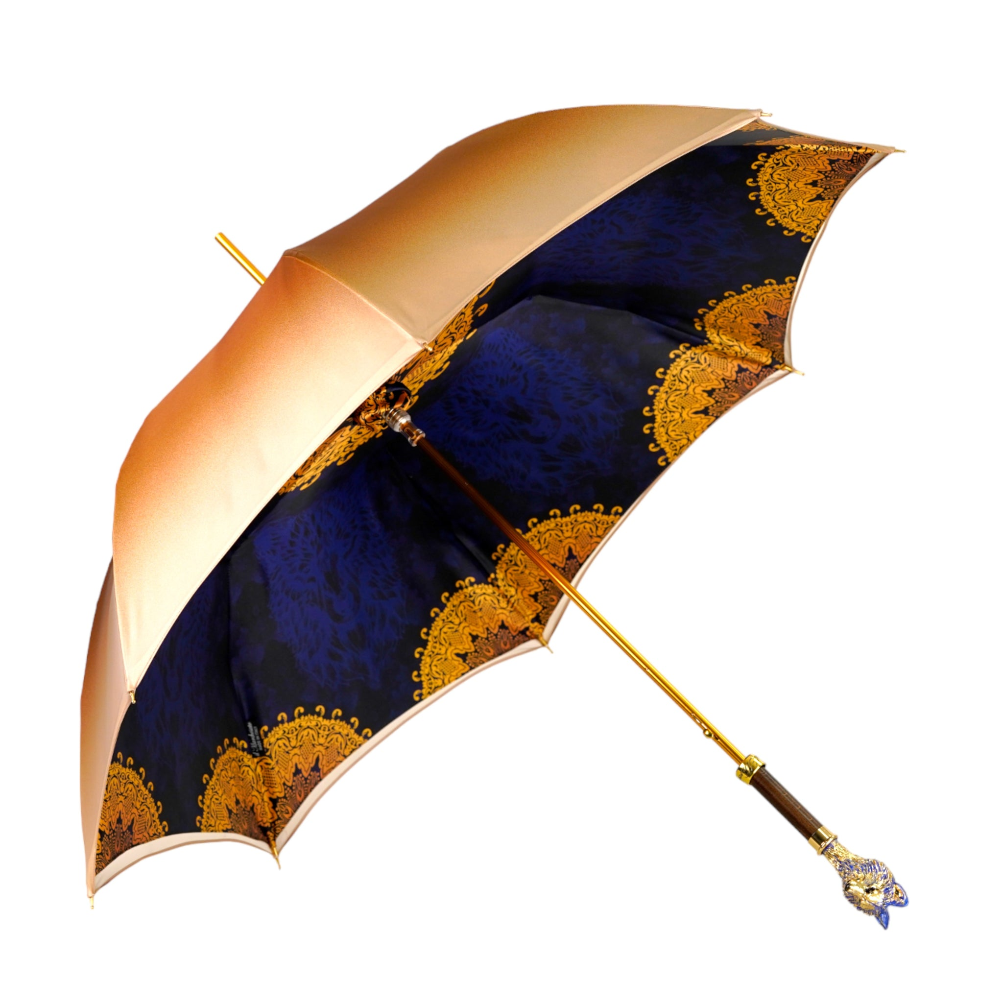 Luxury Hand-Painted Umbrella – Women's Rain Umbrella with 24K Gold Plated Handle