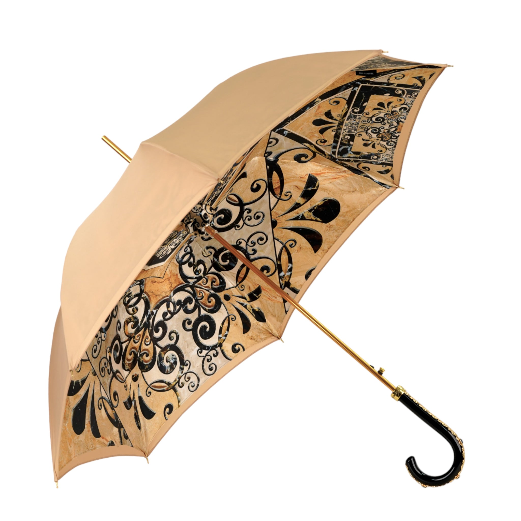 Italian Majolica Umbrella – Handmade Luxury Rain Umbrella with 24K Gold Handle