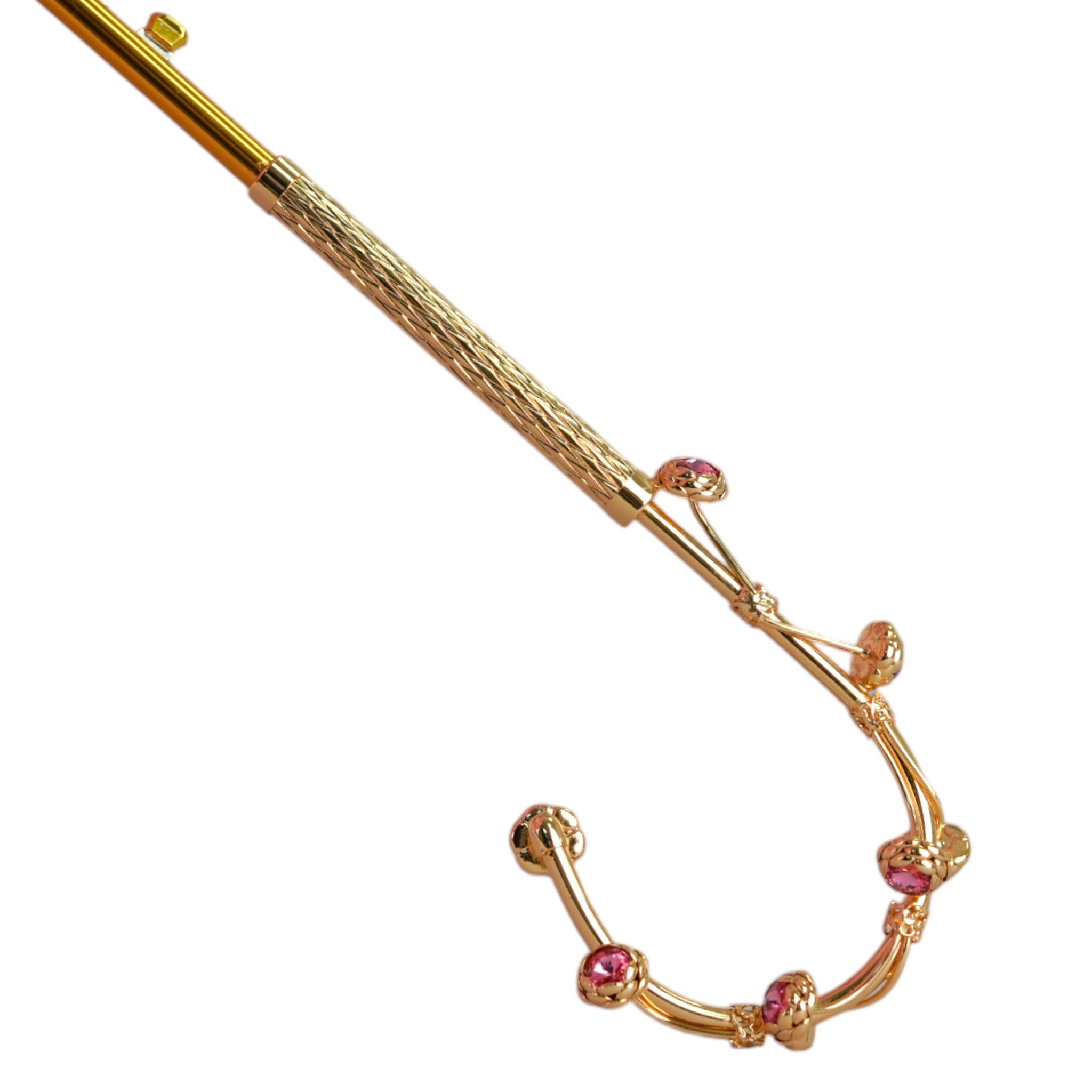 Luxury Women Umbrella – Satin Fabric Canopy | 24K Gold Handle Umbrella with Crystals