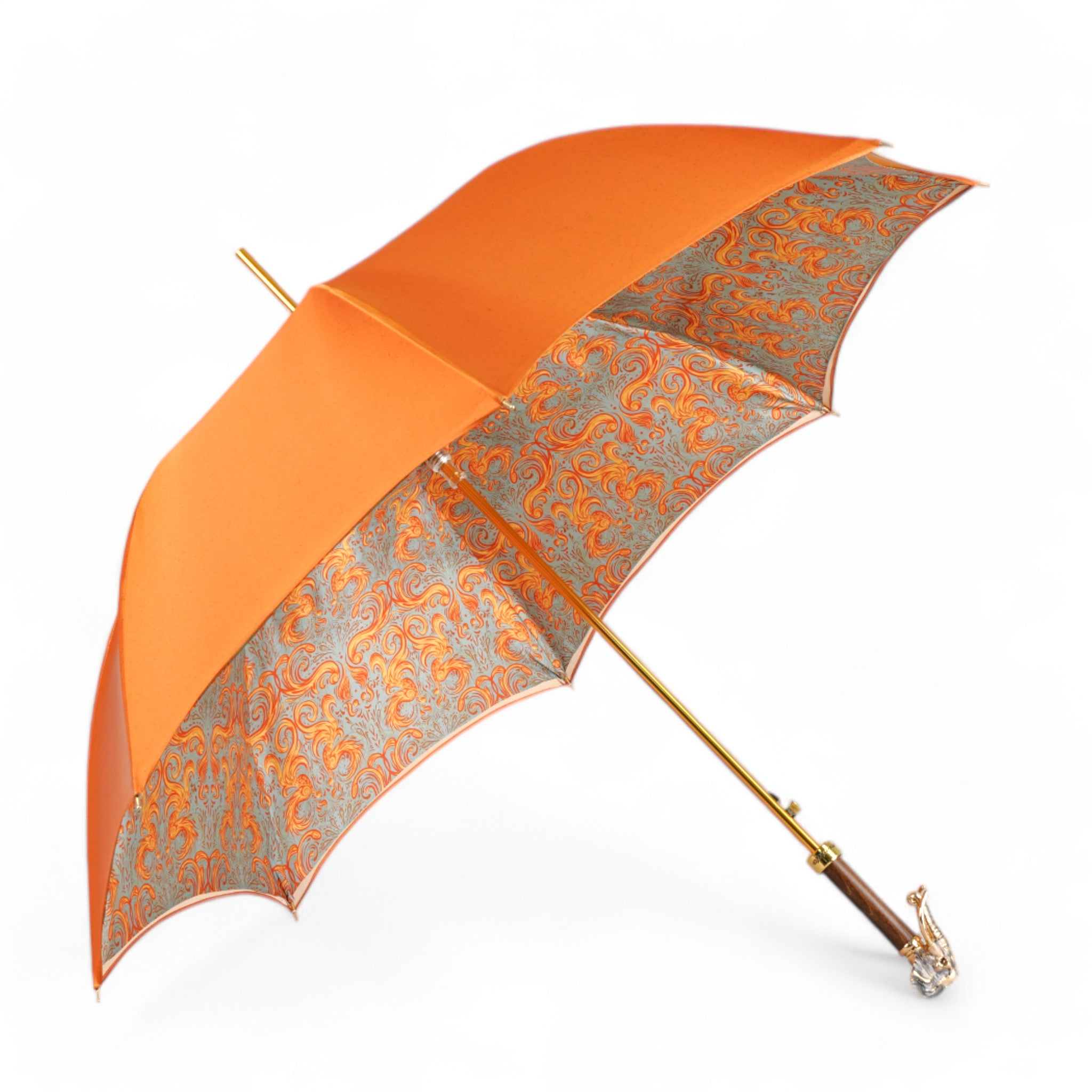 Golden Elephant Umbrella – Luxury Rain Protection With 24K Gold Handle & Satin Canopy