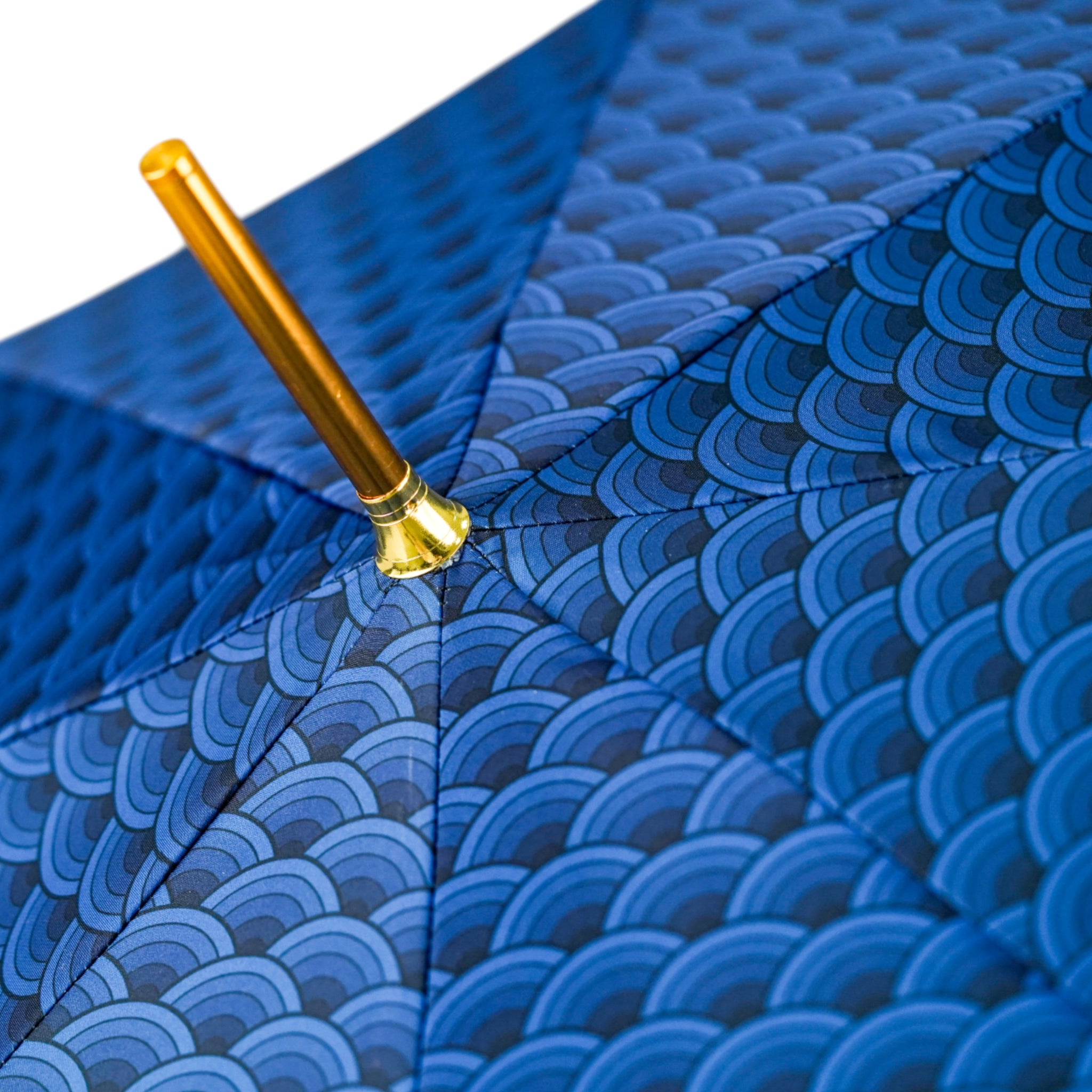 Hand-Enameled Duck Umbrella | Luxury Rain Umbrella With 24K Gold Handle & Satin Canopy