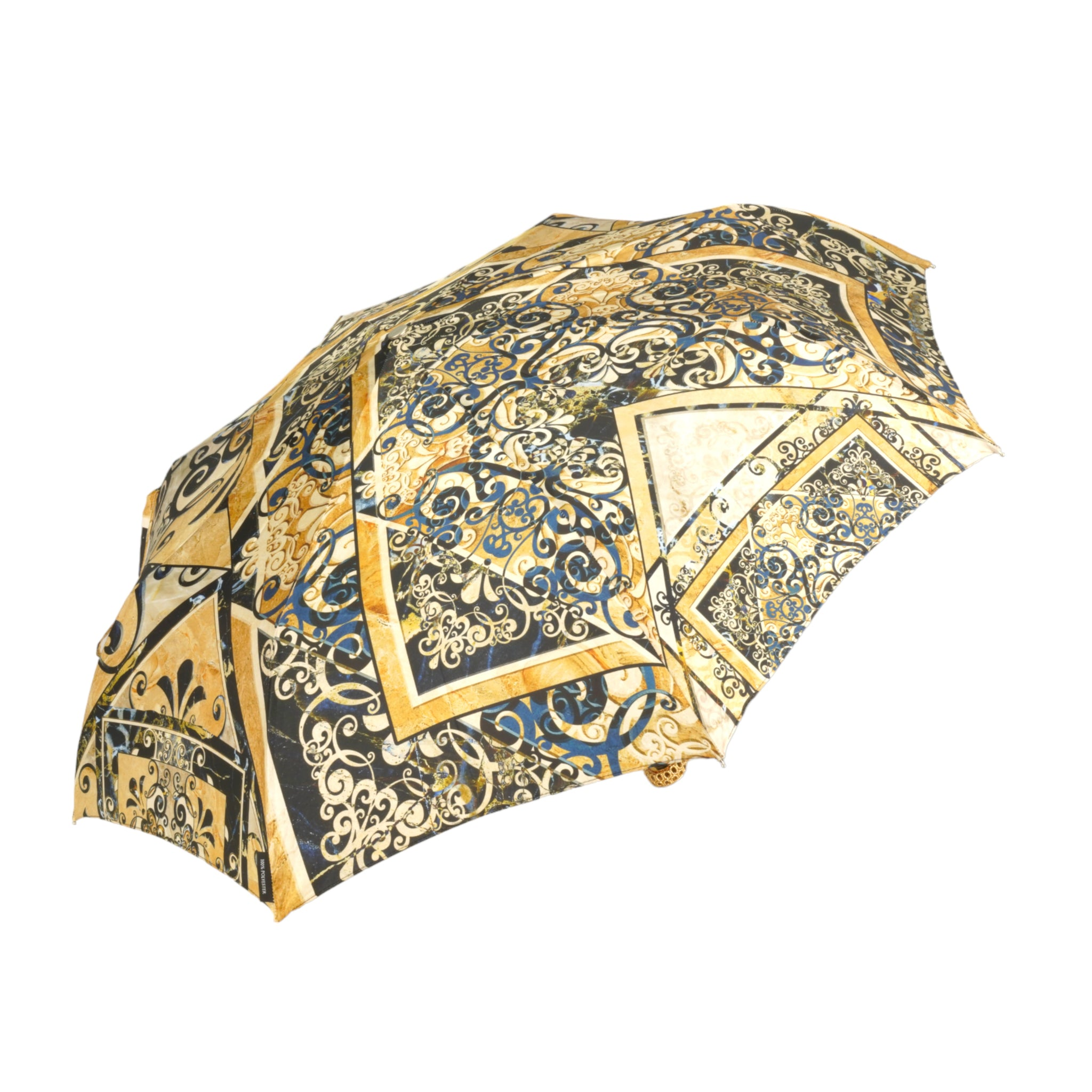 Handmade Ladies Umbrella – Gold-Plated Handle, Crystals, Automatic Open