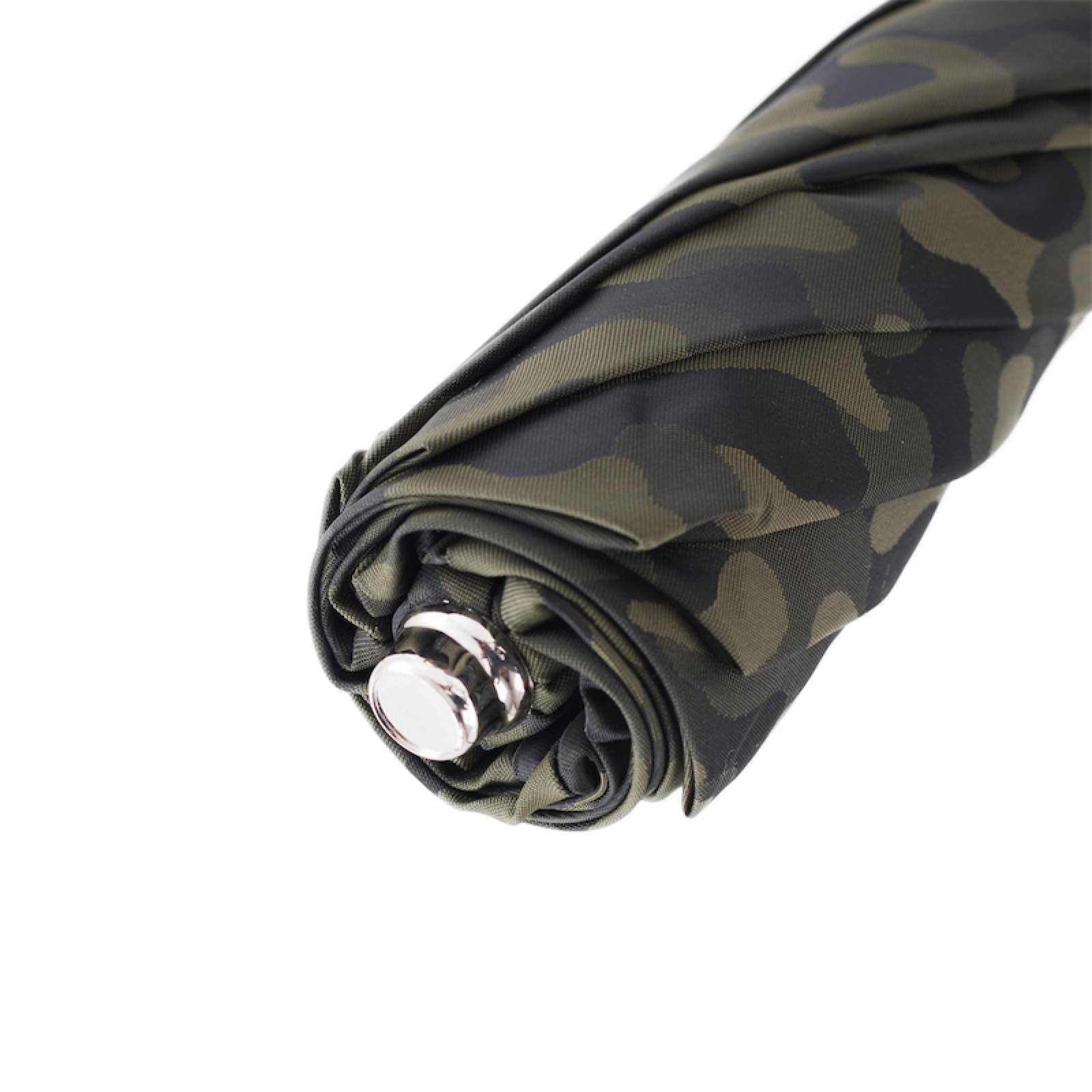 Folding Automatic Umbrella – Camouflage Travel Umbrella with Wooden Handle & Waterproof Canopy