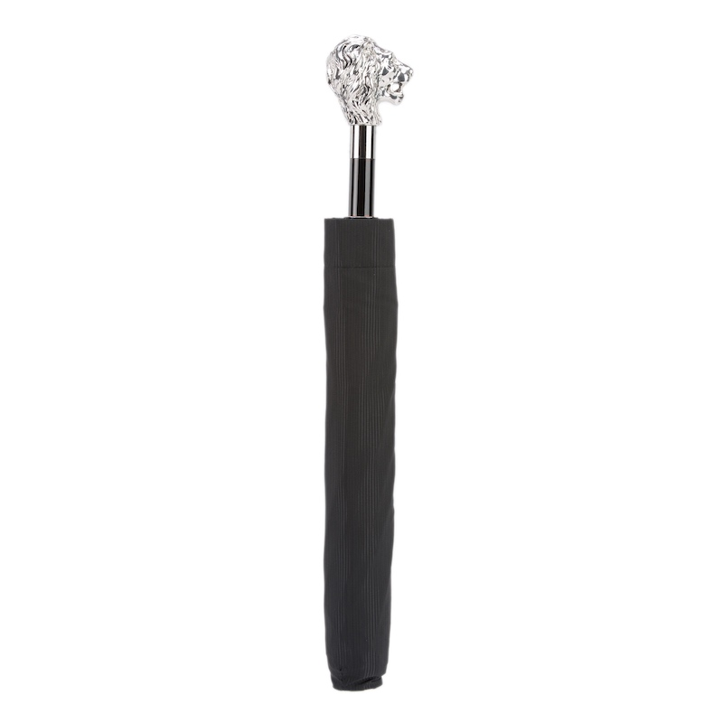 Folding Umbrella – Silver Lion Automatic Rain Umbrella with Resin Handle