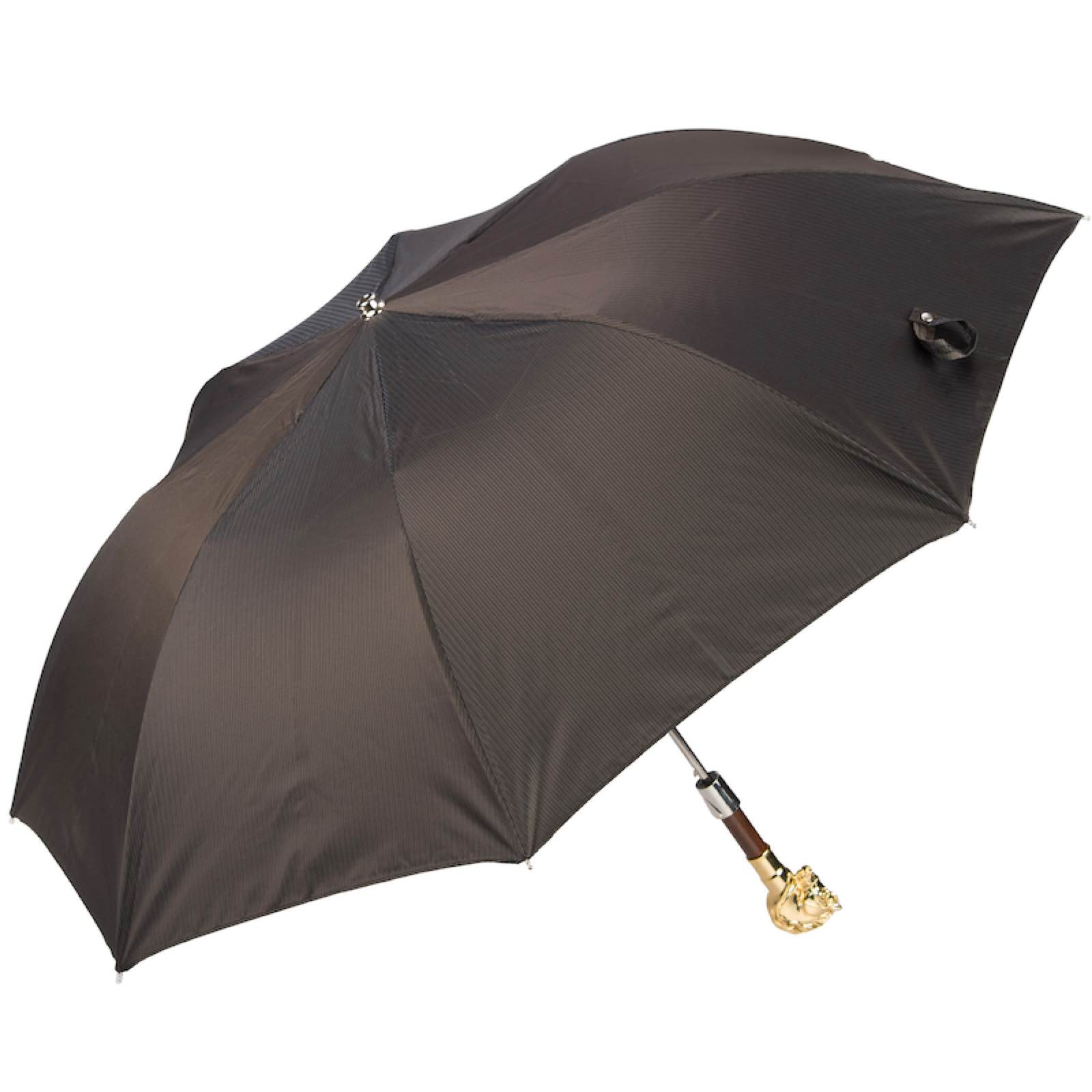 Folding Automatic Umbrella – Golden Horse Italian Handmade Metal Handle Rain Gear