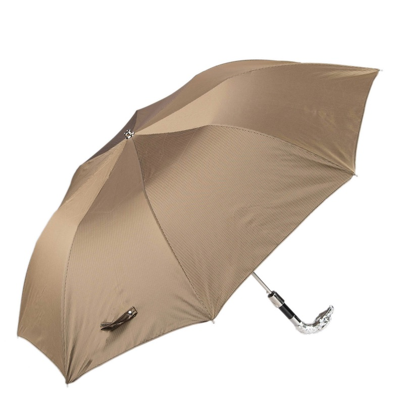 Folding Automatic Umbrella – Silver Eagle Handle | Handmade Italian Rain Gear
