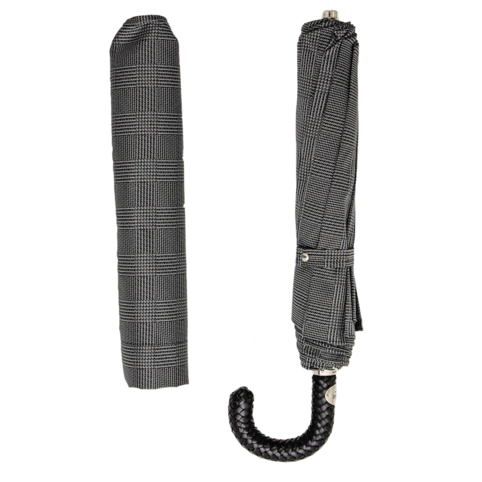 Folding Umbrella – Automatic Opening with Braided Leather Handle | Waterproof Canopy