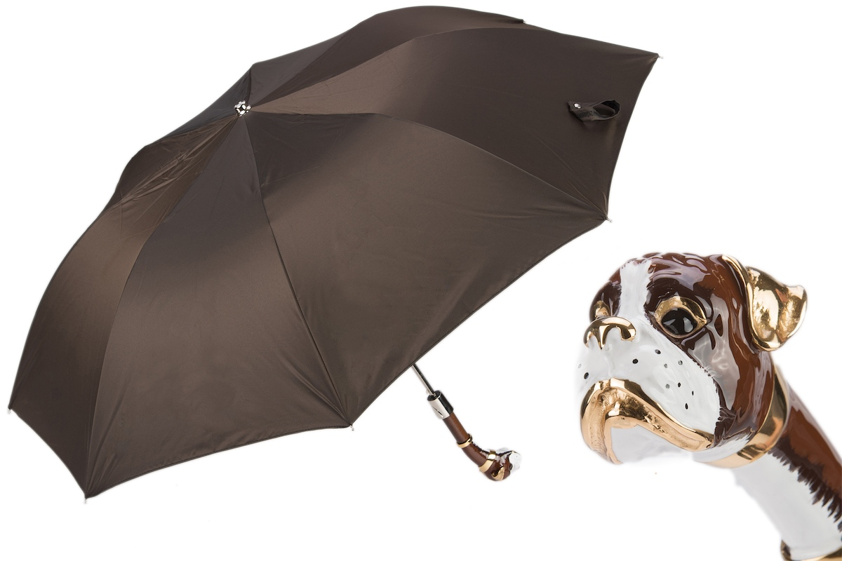 Folding Automatic Umbrella – Italian Handmade Folding Boxer With Brass Handle