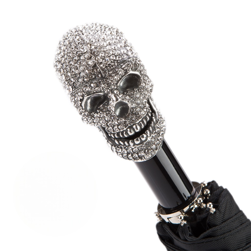 Swarovski Folding Umbrella – Automatic Opening, Italian Handmade Luxury Rain Accessory