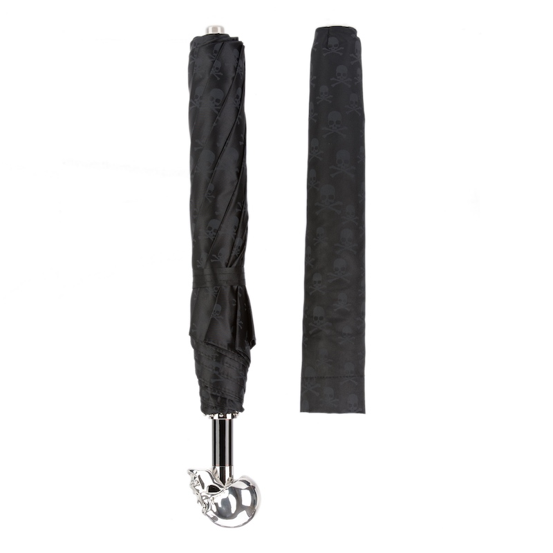 Silver Skull Umbrella – Premium Folding Rain Umbrella With Automatic Opening