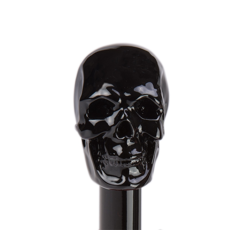 Red Folding Umbrella – Automatic Opening, Carbon Skull Handle, Waterproof Rain Shield