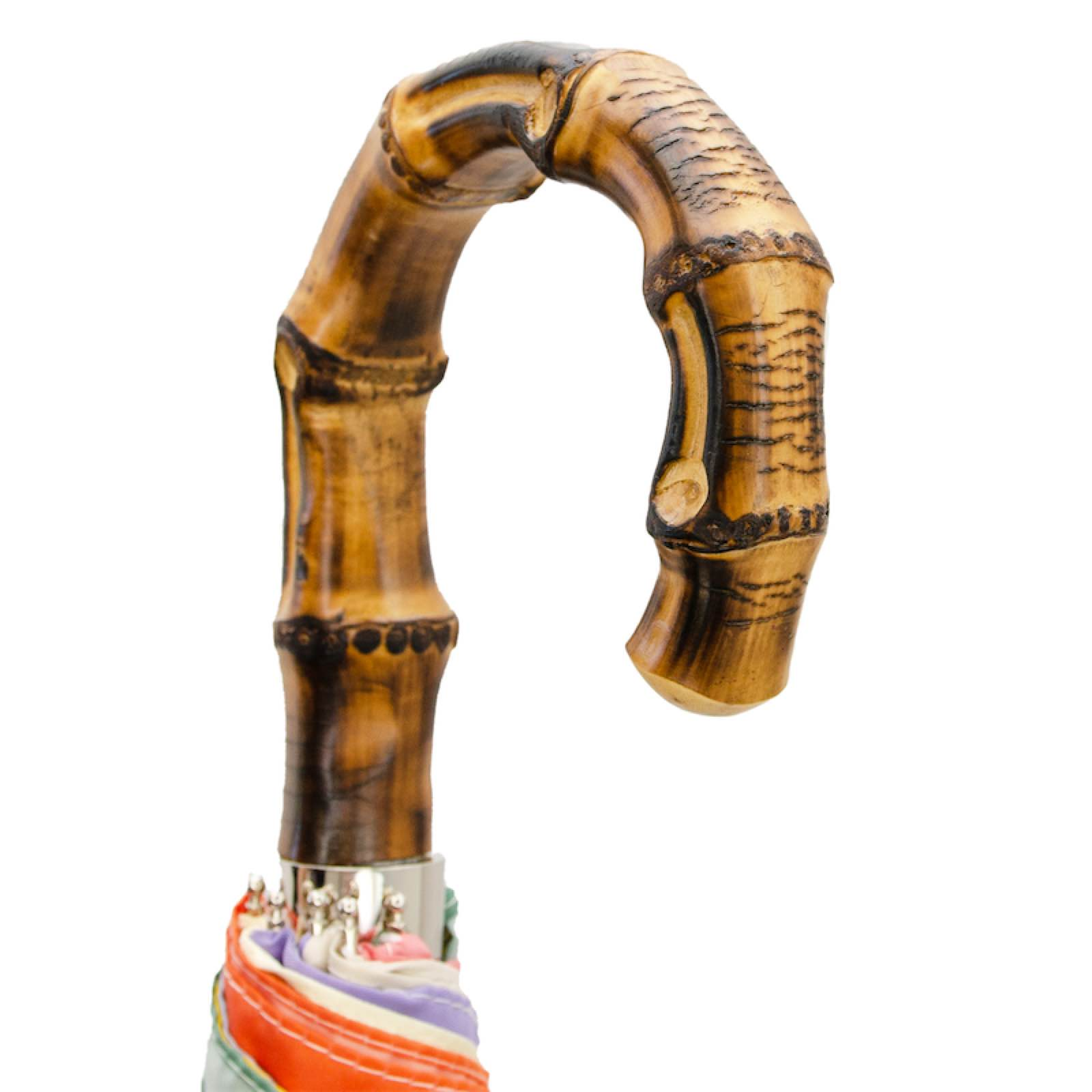 Rainbow Folding Umbrella – Automatic Opening | Bamboo Handle | Italian Handmade