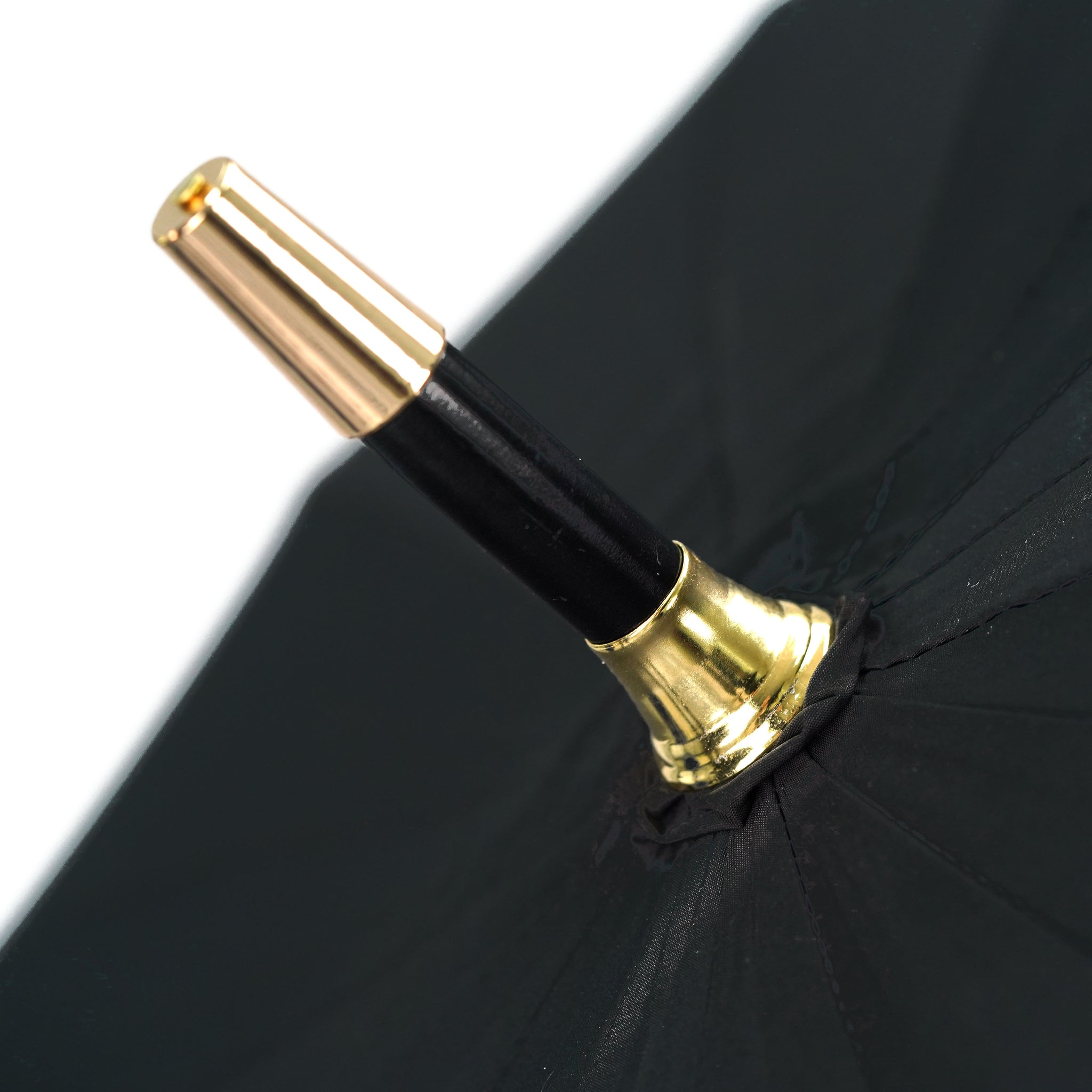 Handmade Italian Umbrella – Limited Edition Black Jaquard Rain Umbrella with Crystal Handle