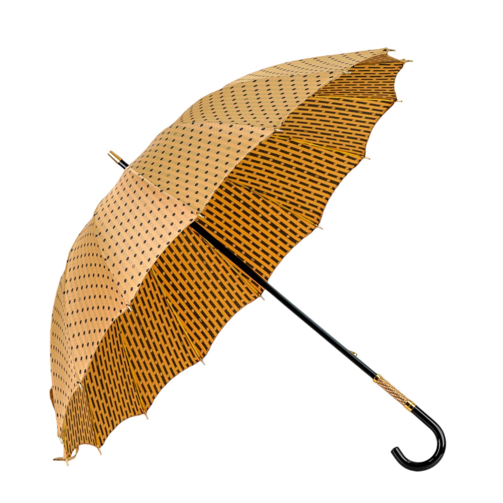 Jacquard Polka Dot Umbrella – Limited Edition Handmade Italian Luxury Rain Gear