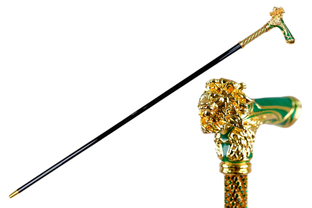 Artisan Lion Handle Walking Cane Luxury Style