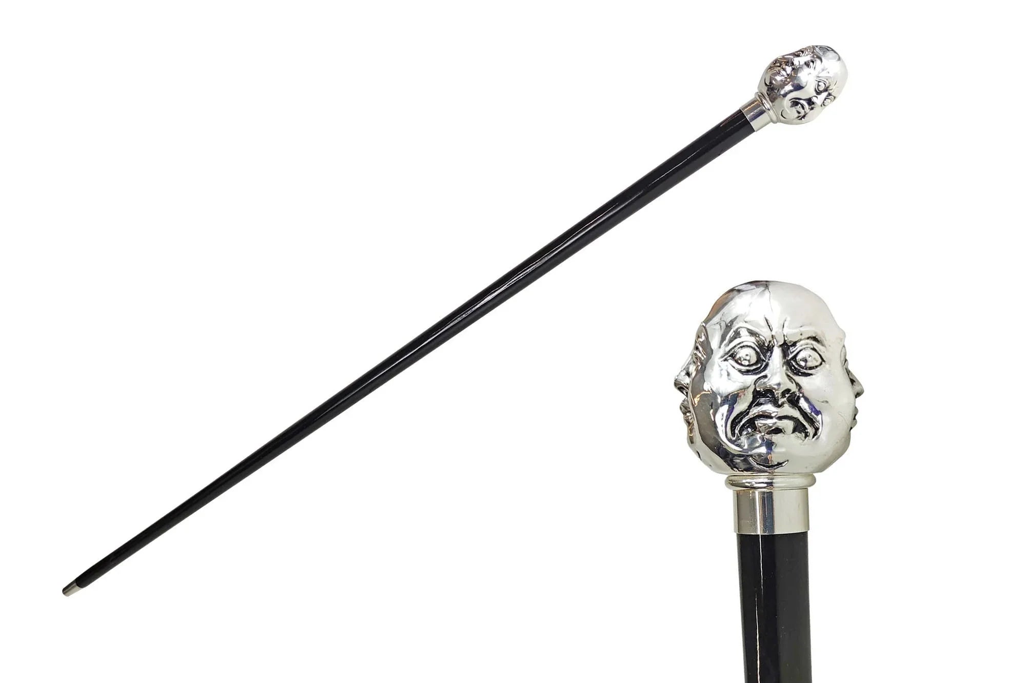 Luxury Walking Cane – Silver-Plated 925 Handle | Black Beech Wood Shaft, Gift For Him