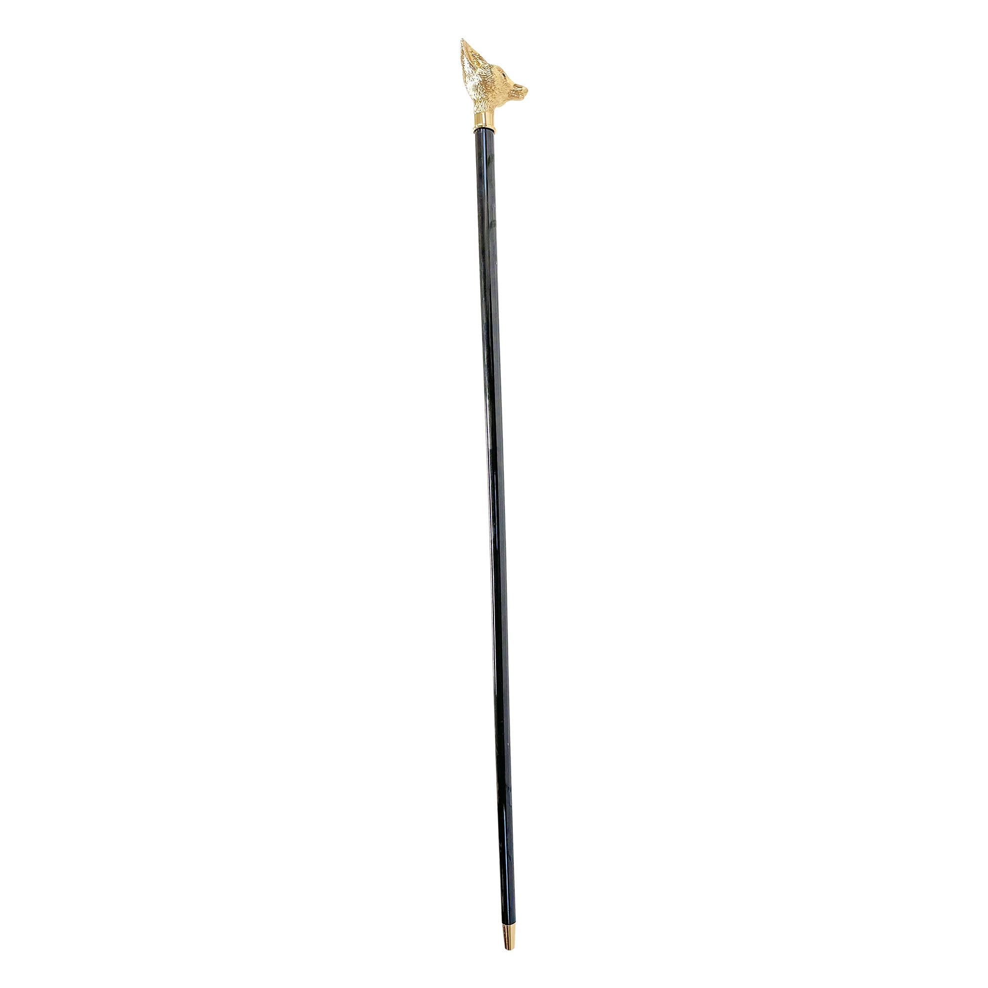 Handmade Fox Walking Stick – Luxury Italian Cane with Gold Plated Handle
