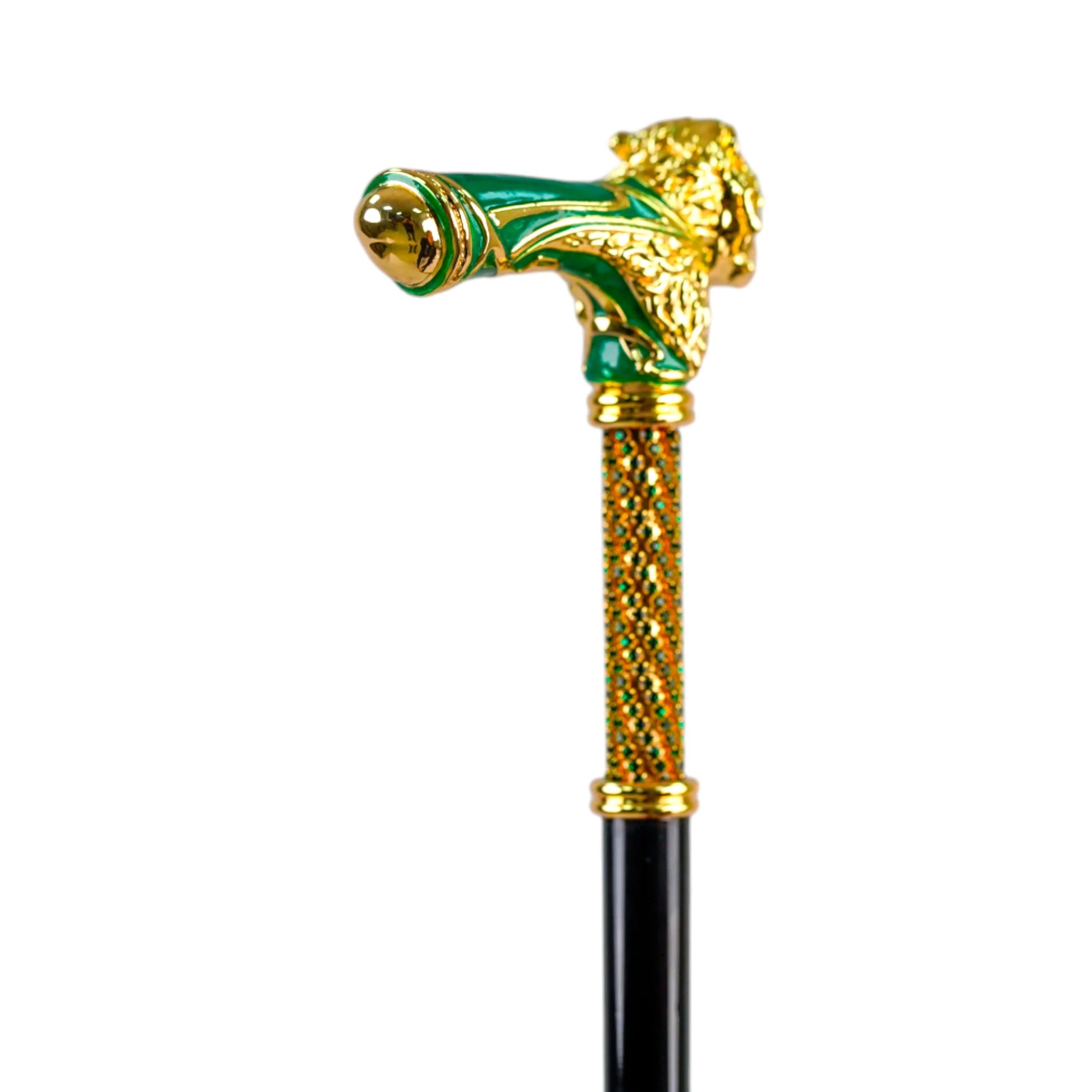 Artisan Lion Handle Walking Cane Luxury Style