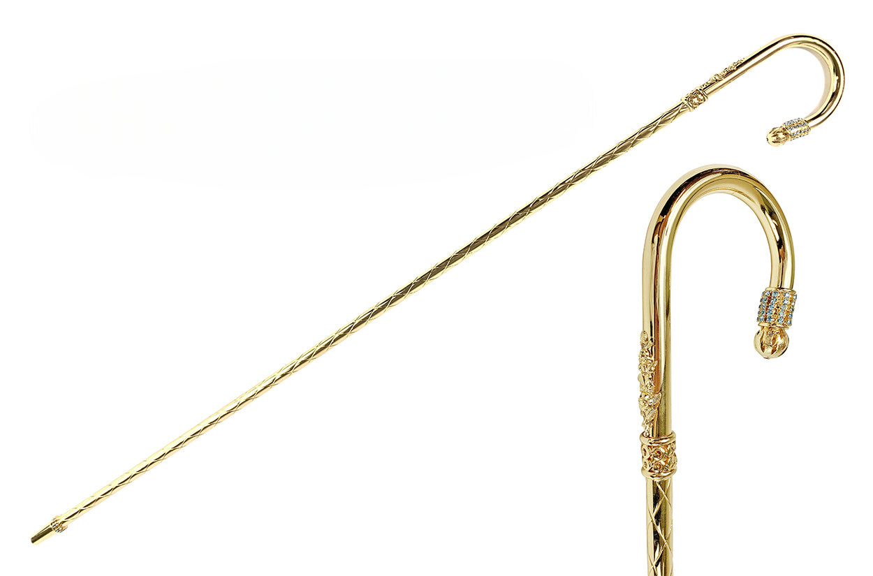 Italian Walking Stick – Limited Edition 24K Gold Plated Solid Brass Cane