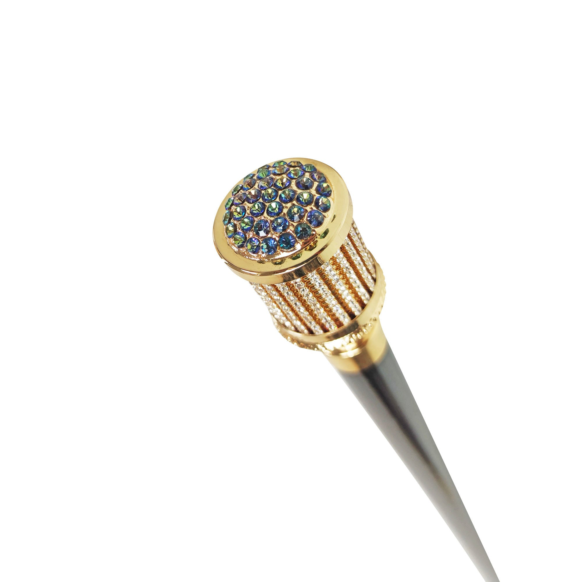 Elegant Walking Stick – Handcrafted Italian Cane with 24K Gold Handle & Crystals