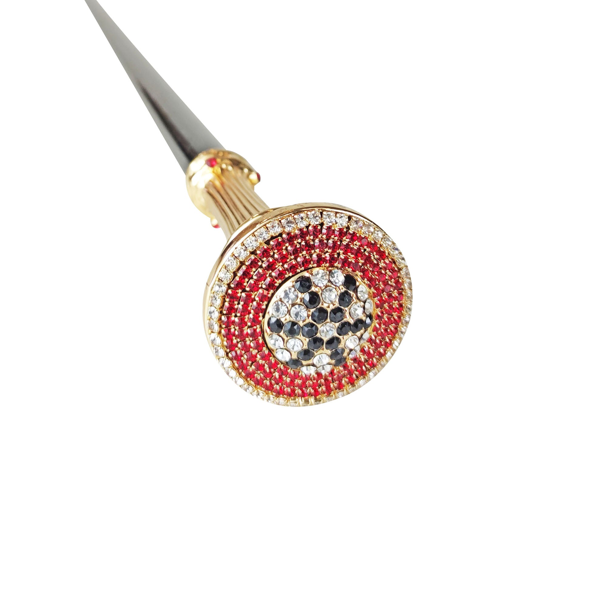 Luxury Italian Walking Stick – Handcrafted Black Beech Wood Cane with Crystal Handle