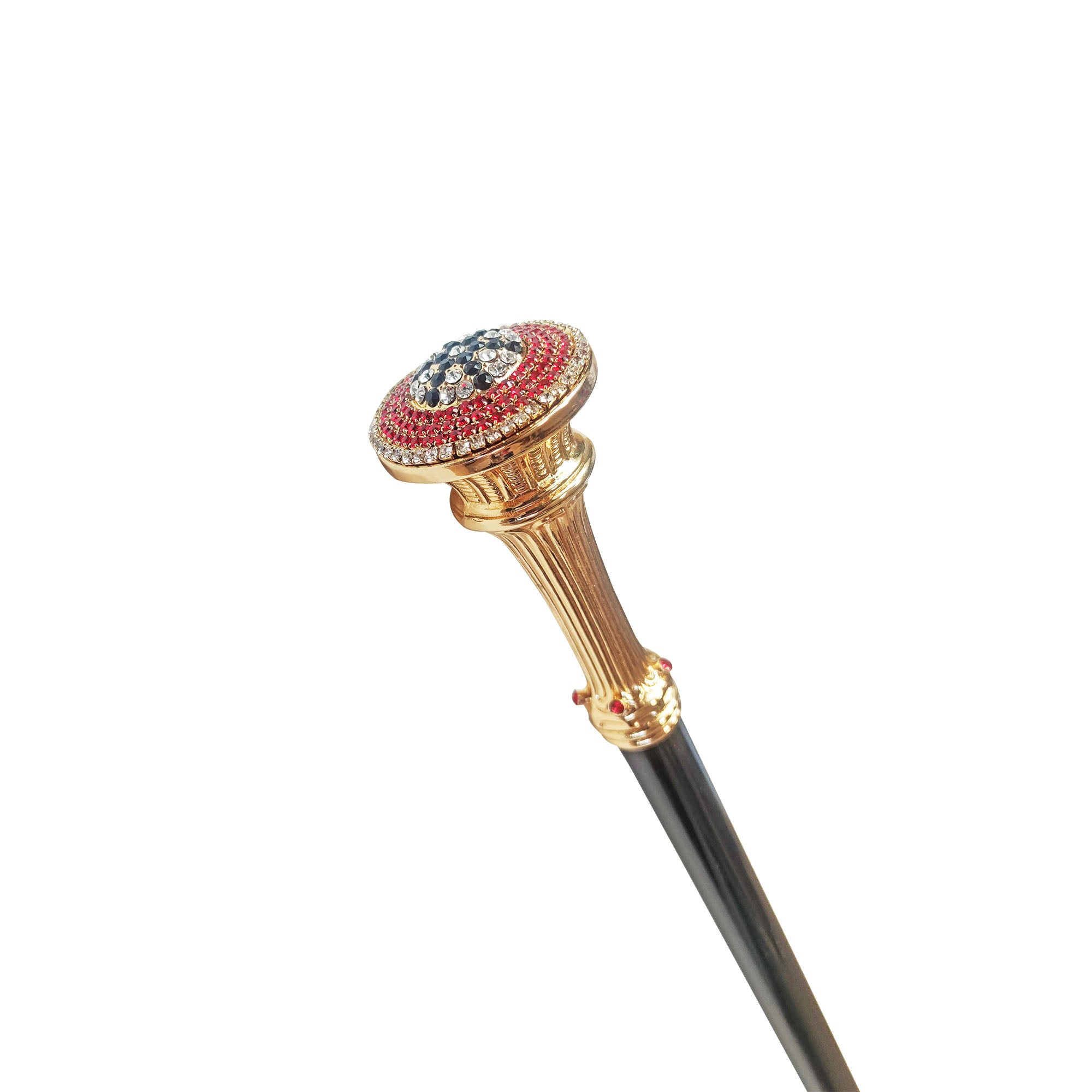 Luxury Italian Walking Stick – Handcrafted Black Beech Wood Cane with Crystal Handle