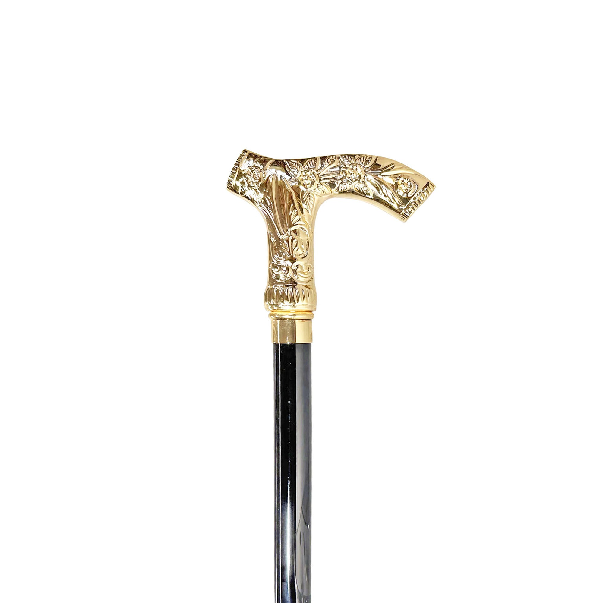 Gold Plated Walking Stick – Handcrafted Italian Luxury Cane With 24K Gold