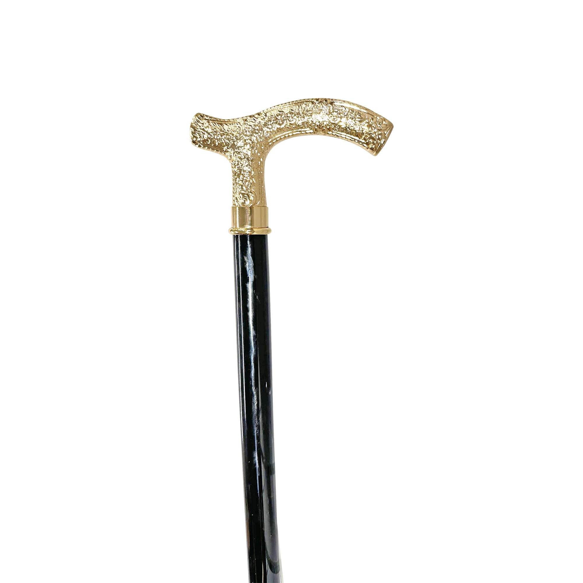 Gold Plated Walking Stick – Handmade Italian Cane with 24K Gold Handle & Black Beechwood Shaft