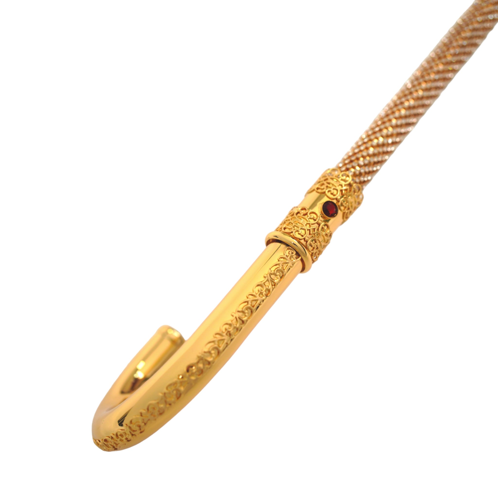 Luxury Walking Cane – Swarovski Crystal Encrusted, Gold Plated Cane Handmade in Italy