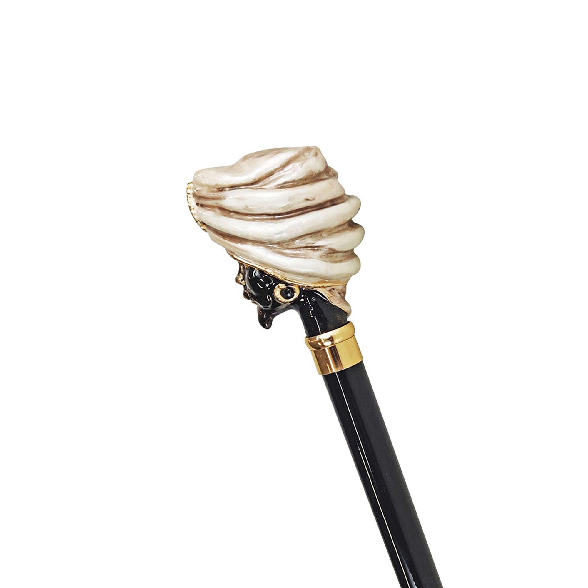 Luxury Walking Stick – Handcrafted Men’s Cane with 24K Gold Handle & Black Beechwood