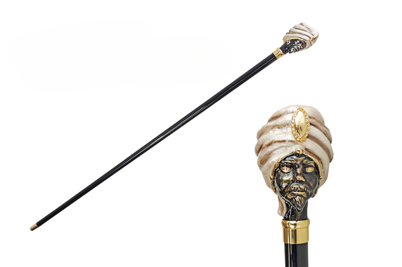 Luxury Walking Stick – Handcrafted Men’s Cane with 24K Gold Handle & Black Beechwood