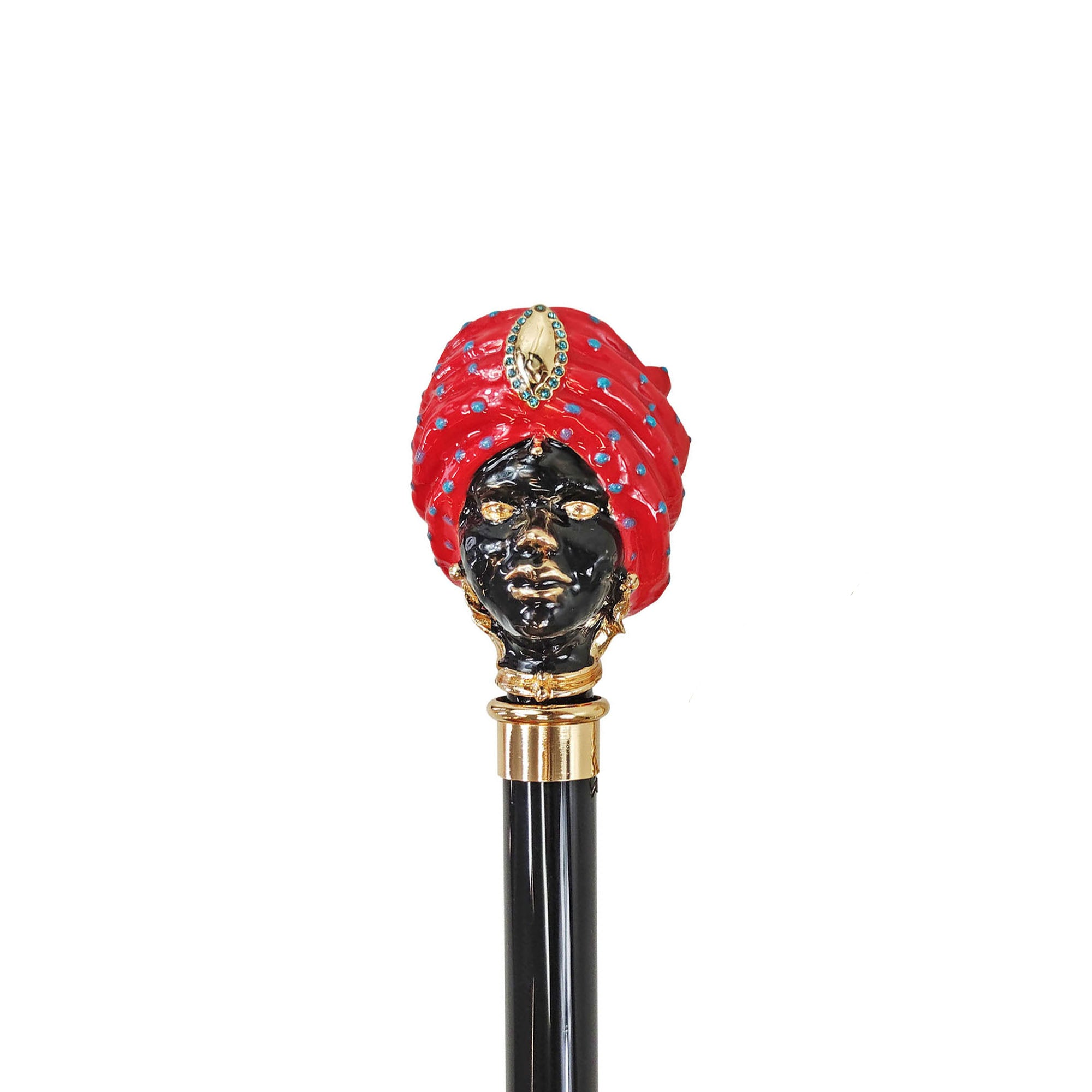 Colorful Walking Stick – Designer Handcrafted Cane with 24K Gold Handle