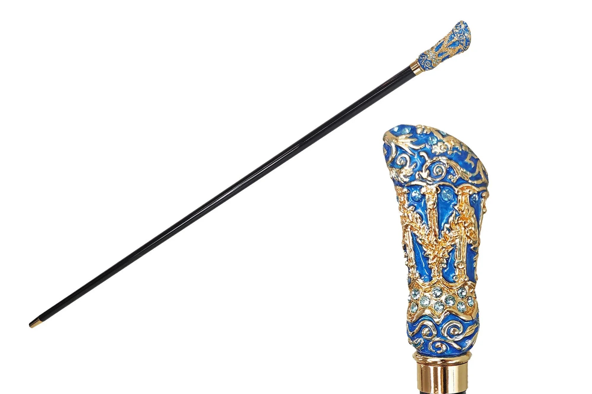Belle Epoque Walking Cane – Handmade Italian Cane With 24K Gold & Swarovski Crystals