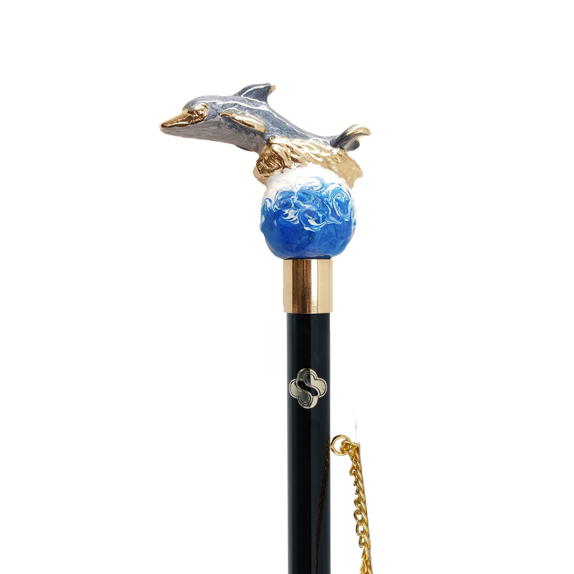 Gold Plated Shoeshorn – Elegant Long Handled Dolphin Motif with Gift Box