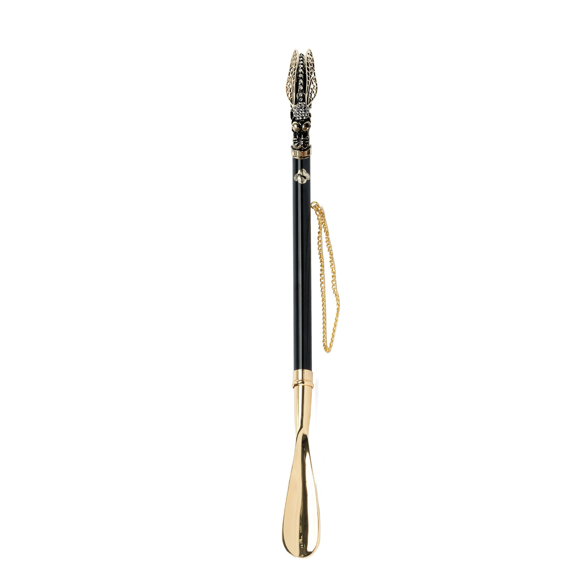 24K Gold Shoehorn – Handcrafted Italian Dragonfly Handle | Luxury Gift